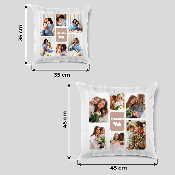 Coussin Maman avec Six Photos personnalisé