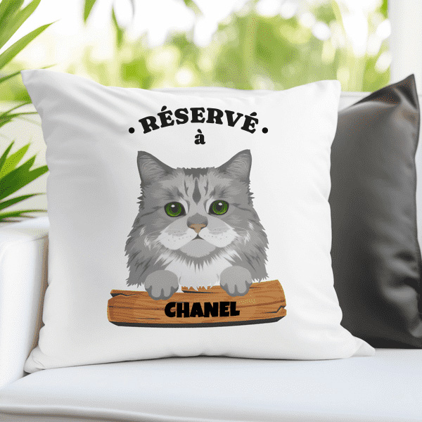 Coussin avec panneau personnalisé et Nom de l’Animal de Compagnie
