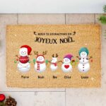 Vignette de Paillasson de Noël Bonhomme de Neige avec Noms personnalisé