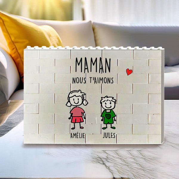 Puzzle de Blocs Personnages avec Texte Personnalisé