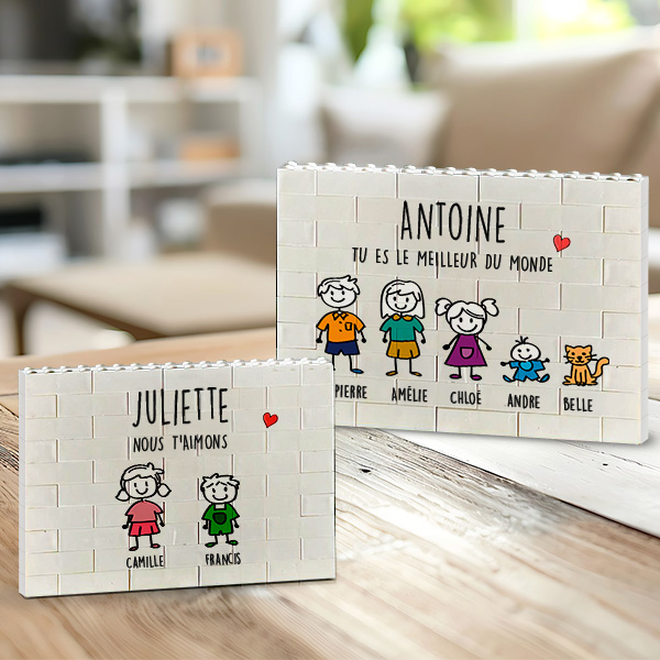 Puzzle de Blocs Personnages avec Texte Personnalisé