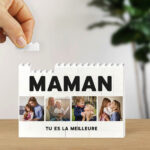 Vignette de Puzzle de Blocs Maman avec Quatre Photos et Texte Personnalisé