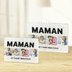 Vignette de Puzzle de Blocs Maman avec Quatre Photos et Texte Personnalisé