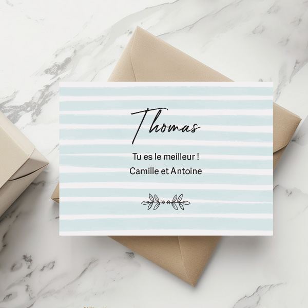 Carte cadeau avec dédi­cace personnalisée