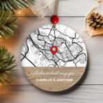 Vignette de Pack de Décorations pour Sapin de Carte de Noël avec Localisation et Textes Personnalisés