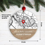 Vignette de Pack de Décorations pour Sapin de Carte de Noël avec Localisation et Textes Personnalisés