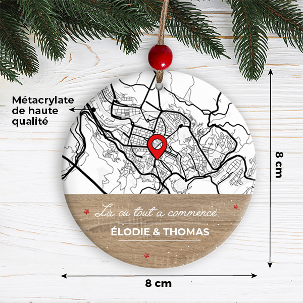 Pack de Décorations pour Sapin de Carte de Noël avec Localisation et Textes Personnalisés