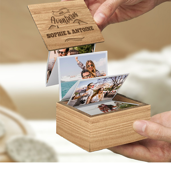 Boîte à Photos Accordéon Personnalisée pour Couples