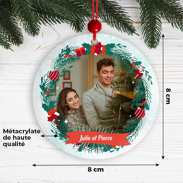 Pack de décorations pour sapin de Guirlande de Noël avec photo et texte personnalisés