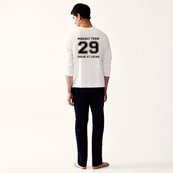 Pyjama Perfect Team été ou hiver avec prénom et numéro personnalisés