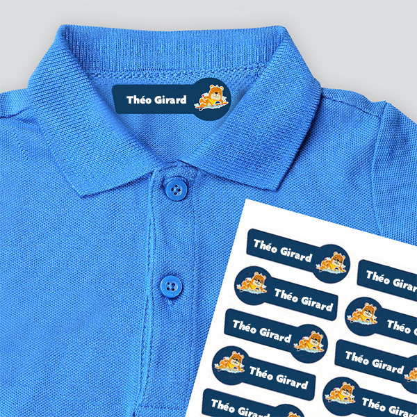 Étiquettes textiles thermocollantes pour vêtements d’enfants personnalisées