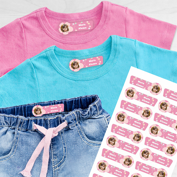 Étiquettes textiles thermocollantes pour vêtements d’enfants personnalisées