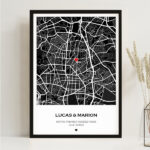 Vignette de Affiche Carte de l’Amour avec Localisation Personnalisée