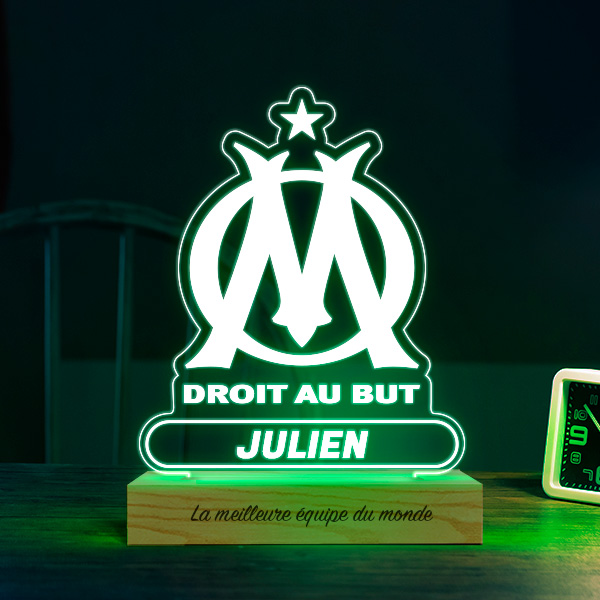 Lampe avec Écusson Olympique de Marseille (OM) personnalisée
