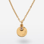 Collier rond avec strass et texte personnalisé Vignette de Collier rond avec strass et texte personnalisé