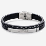 Bracelet Homme Double avec Texte personnalisé Vignette de Bracelet Homme Double avec Texte personnalisé