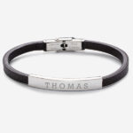 Bracelet Homme Simple avec Texte Personnalisé Vignette de Bracelet Homme Simple avec Texte Personnalisé