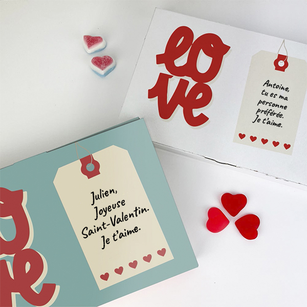 Boîte de Bonbons personnalisée avec Textes