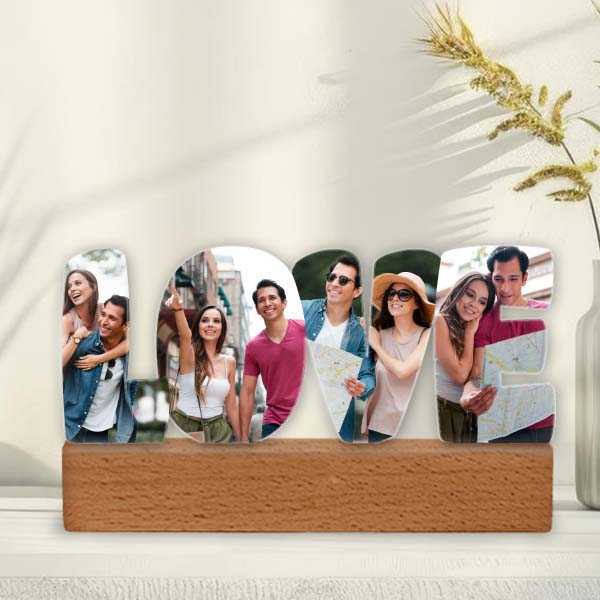 Plaque LOVE personnalisée avec photos et texte