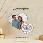 Vignette de Plaque Cœurs avec Carte de l’Amour et Photos personnalisée