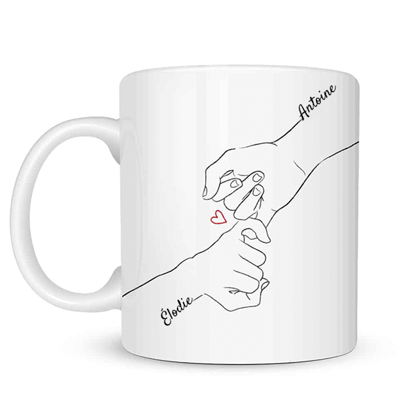 Mug Mains Unies avec Noms personnalisé