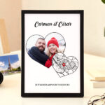 Vignette de Plaque Cœurs avec Carte de l’Amour et Photos personnalisée