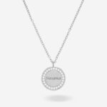 Vignette de Collier rond avec brillants et texte personnalisé