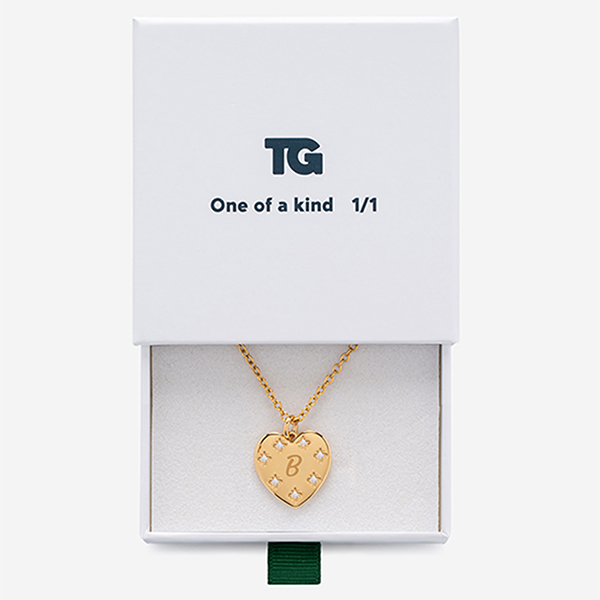 Collier Cœur avec Strass et Texte personnalisé