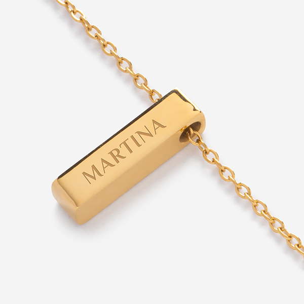 Collier Bloc avec Texte personnalisé
