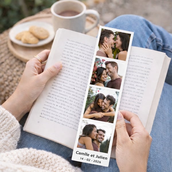 Bande de photomaton avec noms et texte personnalisé