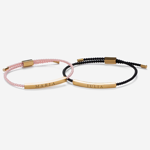 Bracelet Femme Tressé avec Texte personnalisé