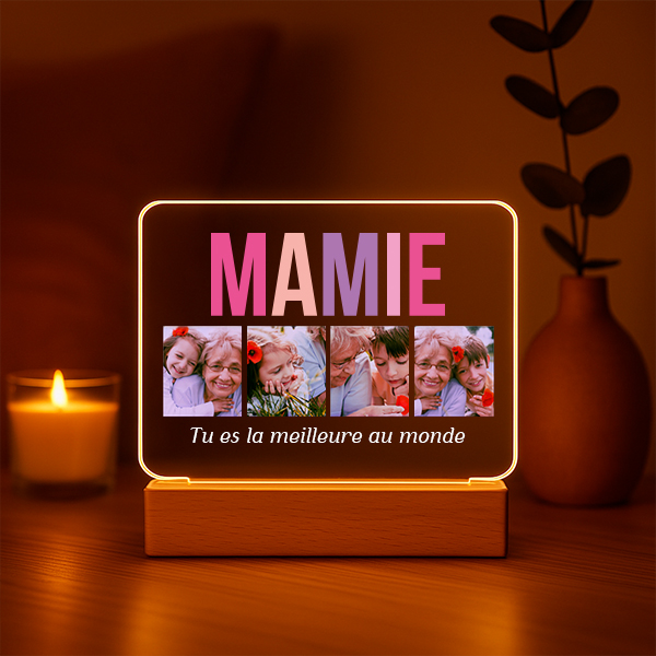 Lampe multicolore personnalisée pour Grand-mère
