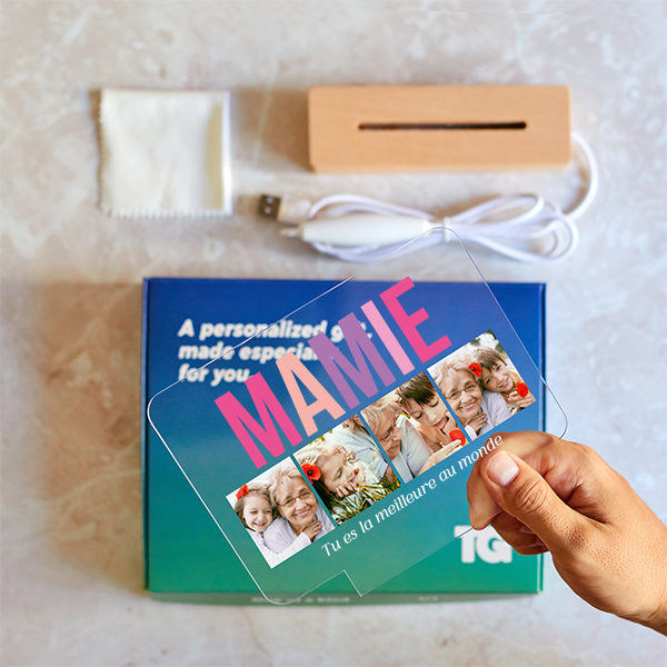 Lampe multicolore personnalisée pour Grand-mère