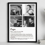 Vignette de Affiche Définition de Papa en Noir et Blanc avec Photos Personnalisées