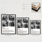 Vignette de Affiche Définition de Papa en Noir et Blanc avec Photos Personnalisées