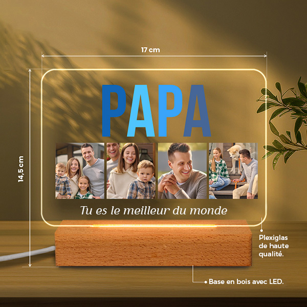 Lampe Papa multicolore personnalisée