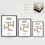 Vignette de Affiche design Scrabble avec texte et prénoms personnalisés