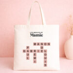 Tote bag design Scrabble avec texte personnalisé Vignette de Tote bag design Scrabble avec texte personnalisé