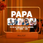 Vignette de Lampe Papa avec Quatre Photos et Texte personnalisée