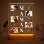 Vignette de Lampe Maman avec Quatre Photos et Silhouettes personnalisée