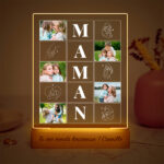 Vignette de Lampe Maman avec Quatre Photos et Silhouettes personnalisée