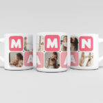 Vignette de Tasse Maman Cubes Cœur avec Cinq Photos personnalisée