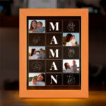 Vignette de Lampe Maman avec Quatre Photos et Silhouettes personnalisée