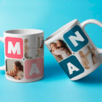Vignette de Tasse Maman Cubes Cœur avec Cinq Photos personnalisée