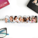 Vignette de Porte-clés avec Photos dans les lettres Maman personnalisé