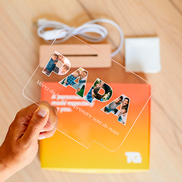 Lampe Papa avec Photos personnalisée