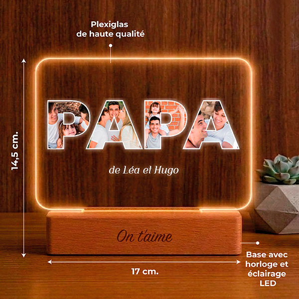 Lampe Papa avec Photos personnalisée