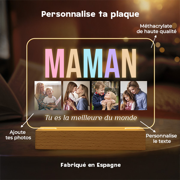 Lampe Maman multicolore personnalisée