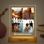 Vignette de Lampe Maman Collage avec Quatre Photos personnalisée