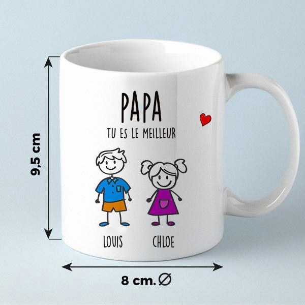 Tasse avec personnages et Texte personnalisée